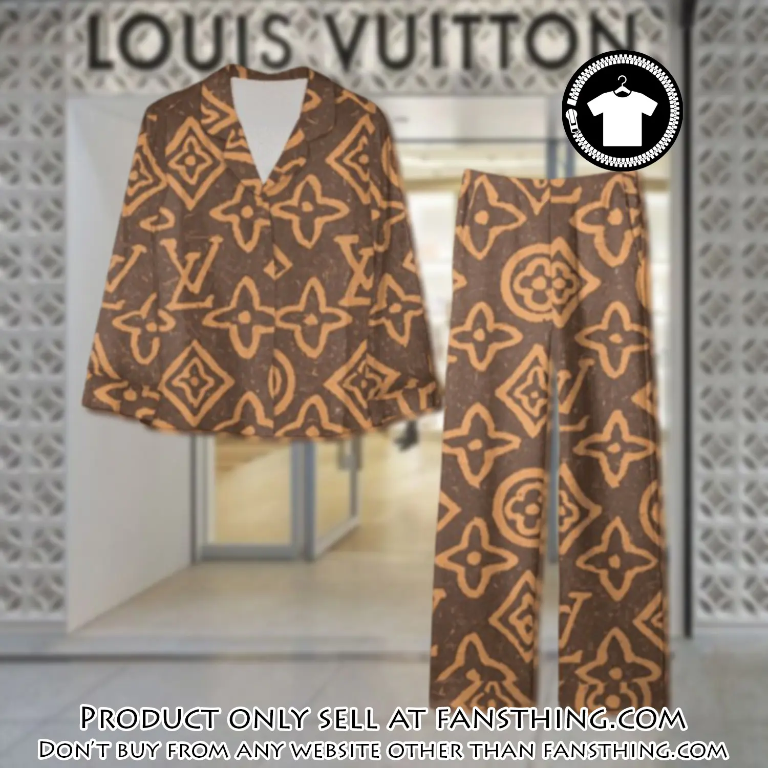 Trending luxury lv satin pajama set pjs1103 fst0719368